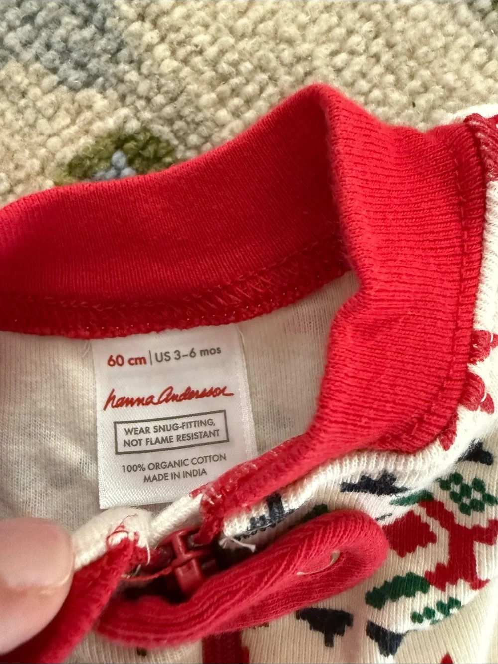 Hanna Andersson baby sleeper Dear Deer holiday print organic cotton 6 months